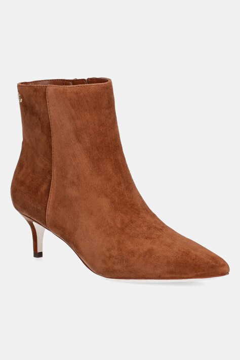 Lauren Ralph Lauren botki zamszowe Mckay Bt Hl damskie kolor brązowy na szpilce 802967779002
