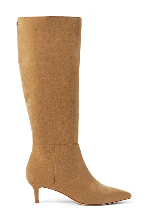 Μπότες σούετ Lauren Ralph Lauren Mckay Tl Hl γυναικείες, χρώμα: μπεζ, 802967811001