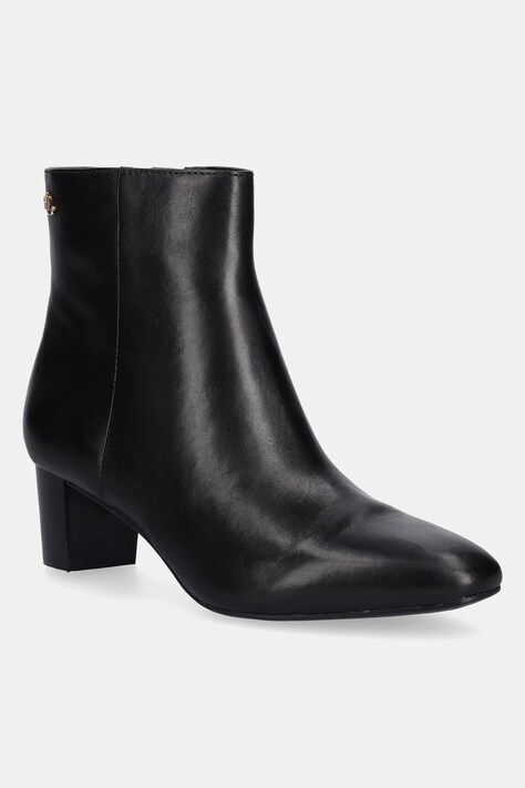 Lauren Ralph Lauren botki skórzane Demi damskie kolor czarny na słupku 802967842001