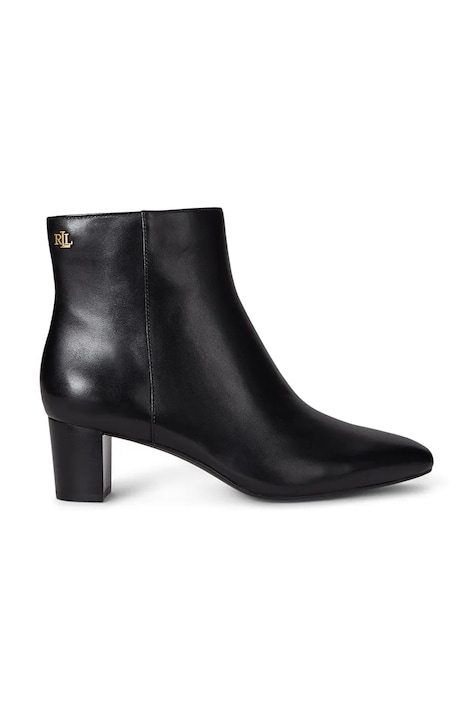 Δερμάτινες μπότες Lauren Ralph Lauren Demi γυναικείες, χρώμα: μαύρο, 802967842001