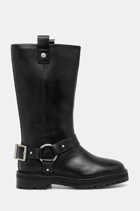 Kožené čižmy Barbour Freya čierna farba, na plochom podpätku, LFO0779BK91