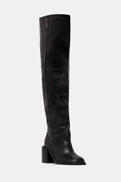 Naked Wolfe kozaki skórzane Nature kolor czarny na słupku Nature Nappa Prince Leather Black