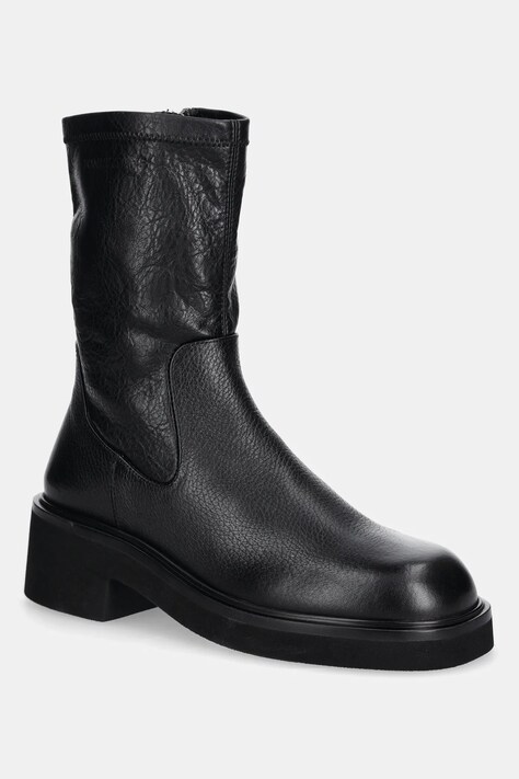 Tommy Jeans botki TJW STRETCHY MID BOOT damskie kolor czarny na platformie EN0EN02928