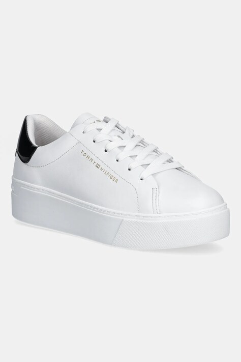 Tommy Hilfiger sneakersy skórzane CHIC PLATFORM CUPSOLE PATENT damskie kolor biały FW0FW08681
