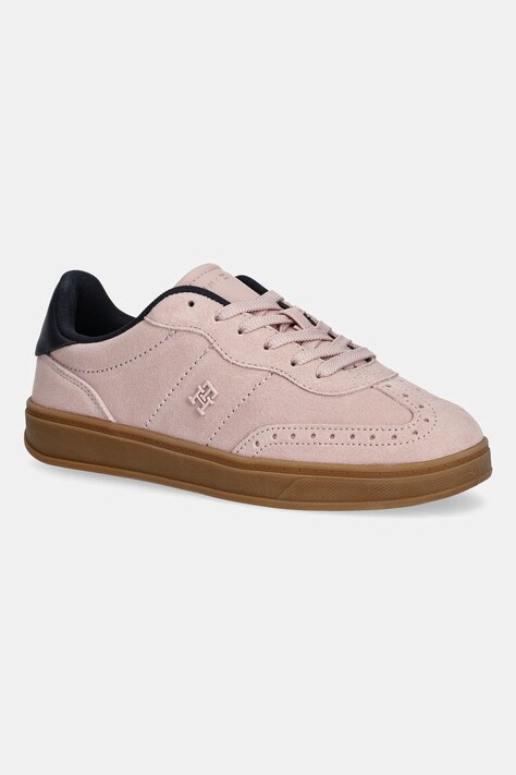 Tommy Hilfiger sneakersy zamszowe TH HERITAGE SNEAKER damskie kolor różowy FW0FW08822