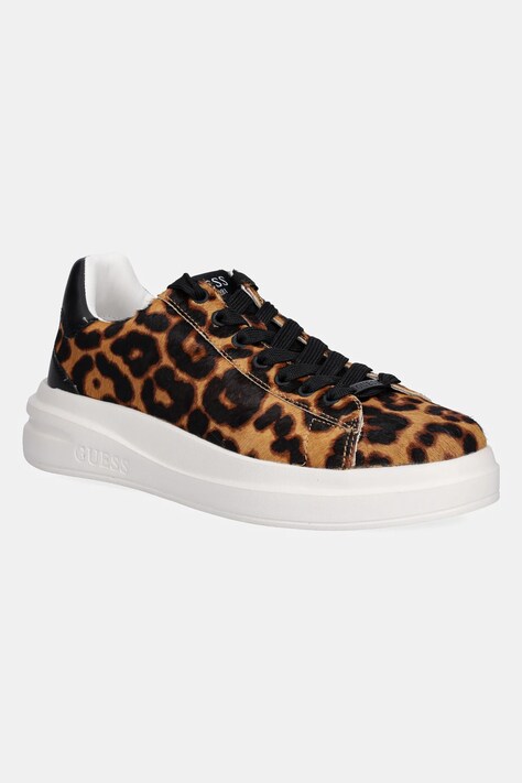 Guess sneakersy skórzane ELBINA8 damskie kolor brązowy FLTEL8 LEA12