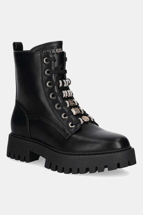 Μποτάκια εργασίας Guess FIONAA χρώμα: μαύρο, FLTFNA ELE10