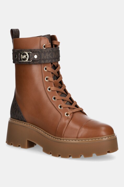 MICHAEL Michael Kors workery skórzane Mandy damskie kolor brązowy na platformie 40T5MAFE6L.227