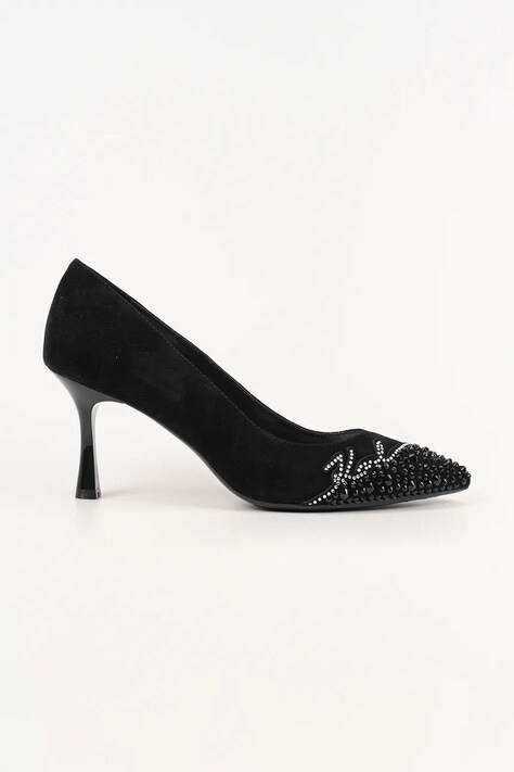 Karl Lagerfeld szpilki zamszowe SIENNA kolor czarny KL32712