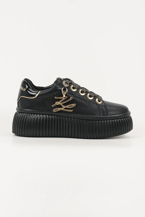 Karl Lagerfeld sneakersy skórzane KREEPER LO kolor czarny KL42376A
