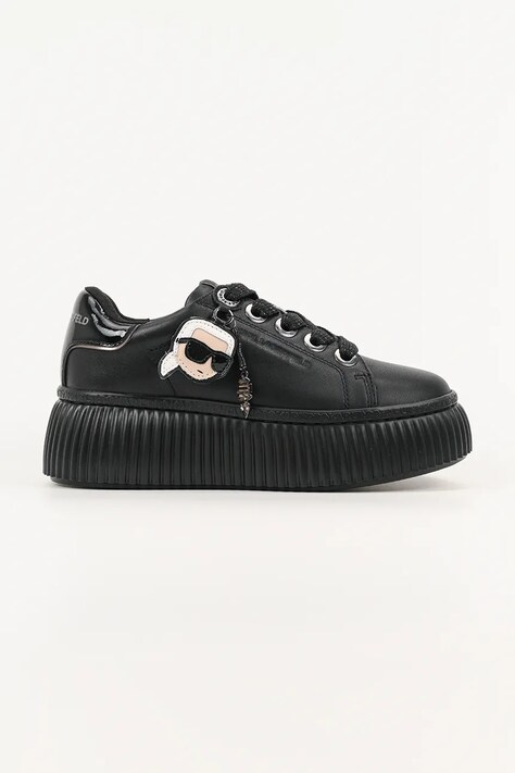 Karl Lagerfeld sneakersy skórzane KREEPER LO damskie kolor czarny KL42376T
