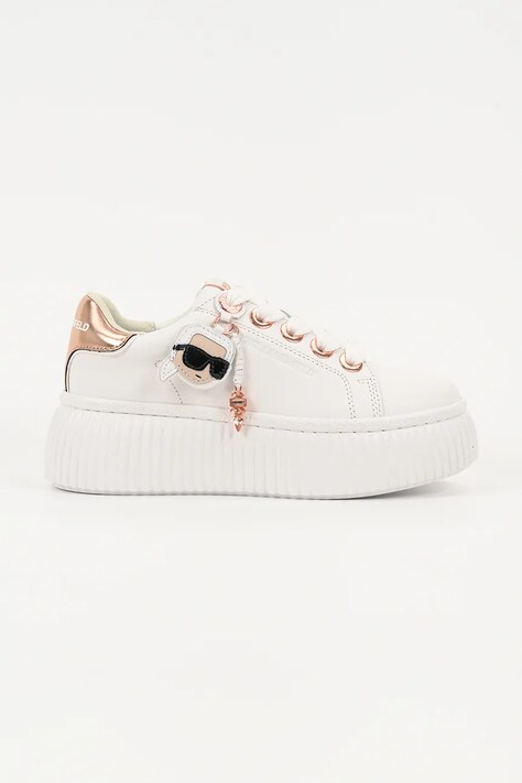 Karl Lagerfeld sneakersy skórzane KREEPER LO damskie kolor biały KL42376T