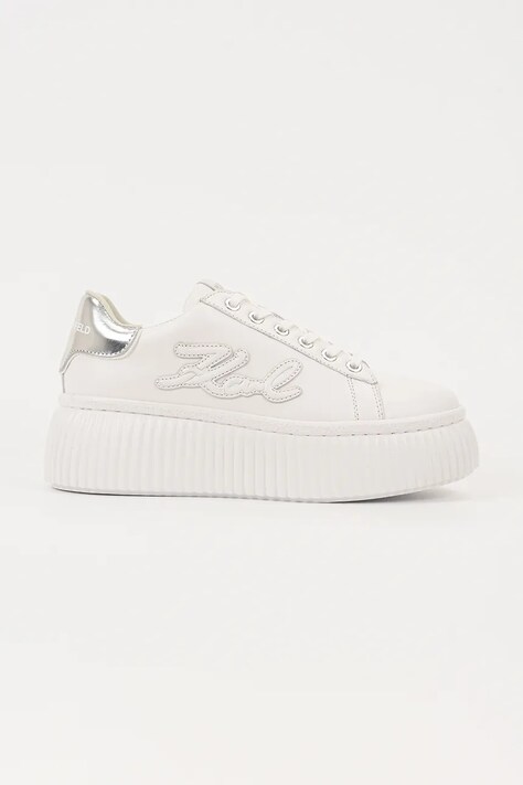 Karl Lagerfeld sneakersy skórzane KREEPER LO damskie kolor biały KL42311A