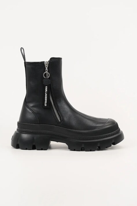 Karl Lagerfeld cizme TREKKA MAX culoarea negru, cu toc plat, KL43565