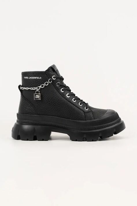 Karl Lagerfeld sneakersy skórzane TREKKA MAX damskie kolor czarny KL43542