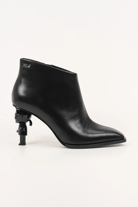 Karl Lagerfeld bőr csizma KARL NFT HEEL fekete, magassarkú, KL39135