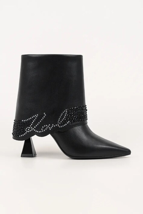 Karl Lagerfeld botki zamszowe DEBUT II damskie kolor czarny na szpilce KL32043