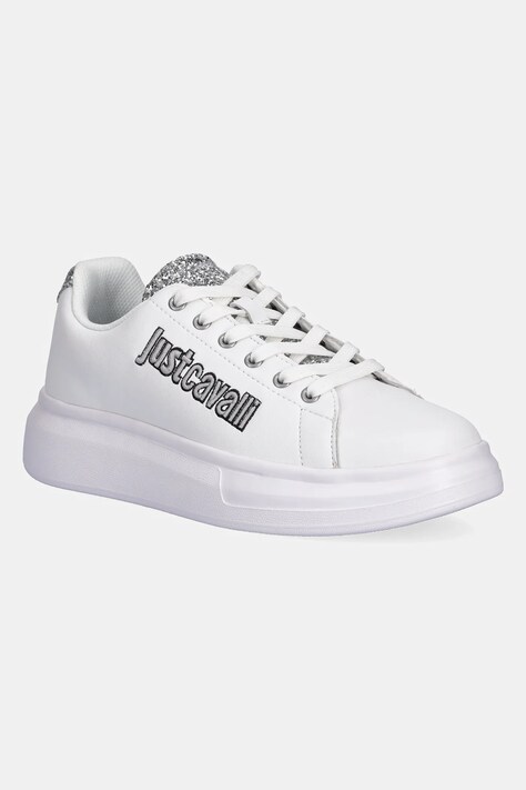 Just Cavalli sneakersy skórzane damskie kolor biały 79RA3SB3ZPB46003
