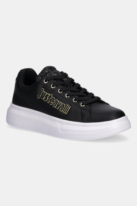 Just Cavalli sneakersy skórzane damskie kolor czarny 79RA3SB3ZPB46899