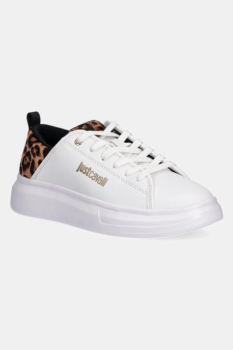 Just Cavalli sneakersy skórzane damskie kolor biały 79RA3SB7ZPB58003