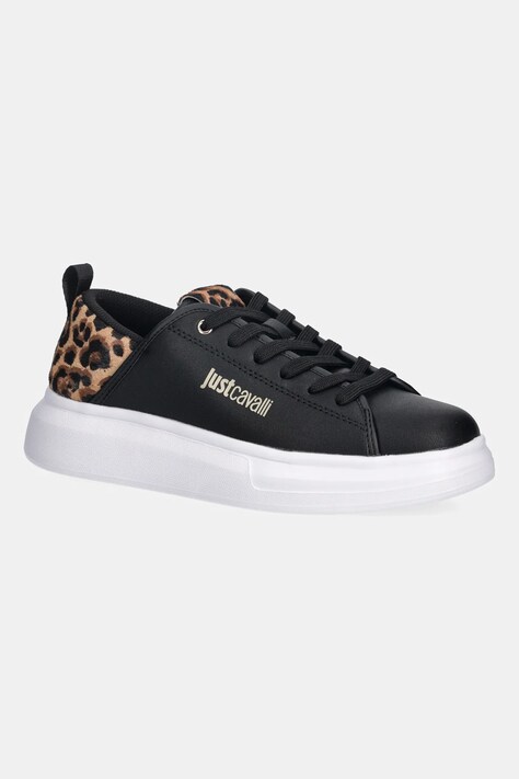 Just Cavalli sneakersy skórzane damskie kolor czarny 79RA3SB7ZPB58899