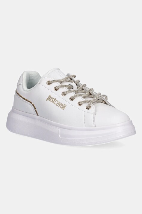 Just Cavalli sneakersy skórzane damskie kolor biały 79RA3SB1ZPB59003