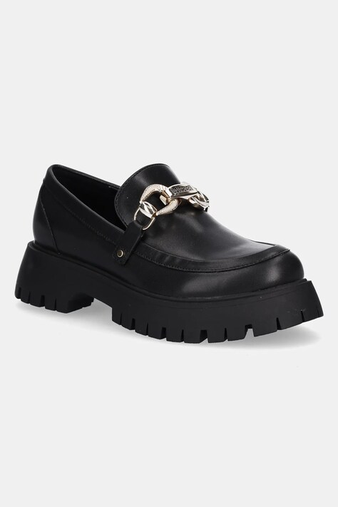 Just Cavalli mokasyny damskie kolor czarny na platformie 79RA3S81ZS984899