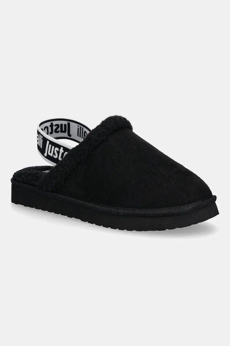 Just Cavalli papuci de casă culoarea negru, 79RA3S36ZSD46899