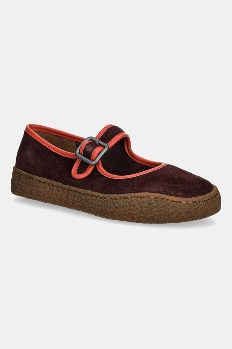 Camper balerini din piele întoarsă Peu Terreno culoarea bordo, K201825-001