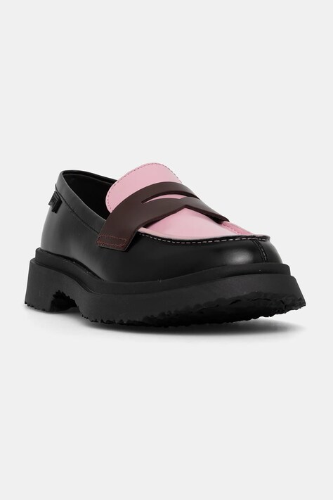 Camper mocasini de piele TWS culoarea negru, cu platformă, K201116-042