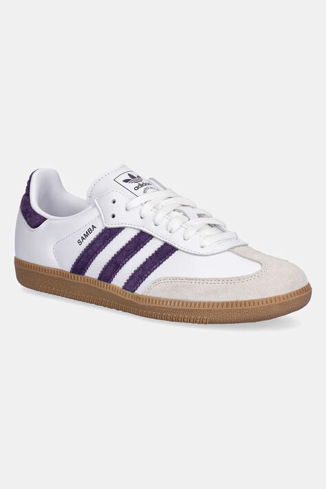 adidas Originals sneakers din piele Samba OG culoarea alb, JS1392