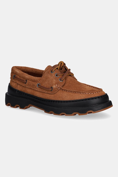 Semišové polobotky Camper Brutus+ dámské, hnědá barva, na plochém podpatku, K201840-003
