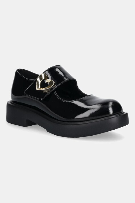 Love Moschino buty skórzane damskie kolor czarny na platformie JA10114G1NIH0000