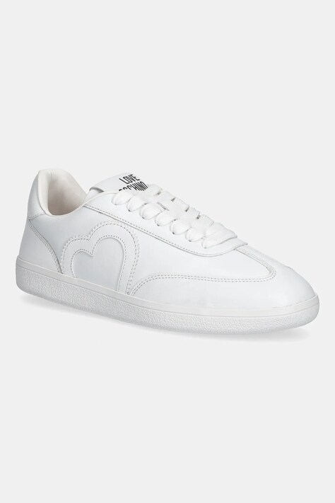 Love Moschino sneakersy skórzane damskie kolor biały JA15112G1NIA0100