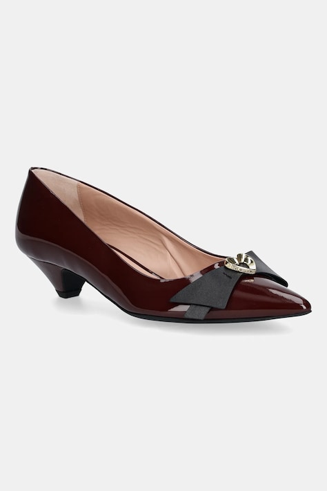 Love Moschino pantofi cu toc culoarea bordo, JA10353G1NIH0556