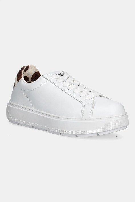 Love Moschino sneakersy skórzane damskie kolor biały JA15174G1NIA810A