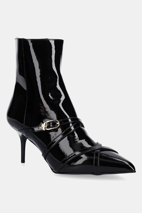 Love Moschino botki skórzane damskie kolor czarny na szpilce JA21047G1NIH0000