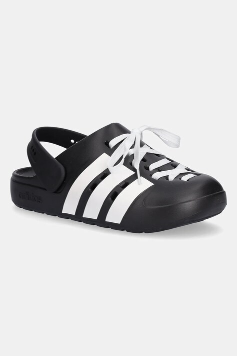Natikači adidas Adilette Clog 2.0 ženski, črna barva, JR4025