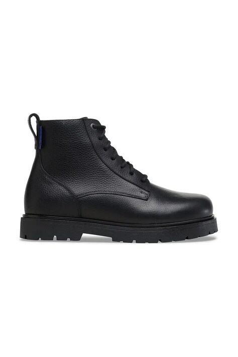 Birkenstock workery skórzane Highwood Lace Mid damskie kolor czarny na płaskim obcasie 1030944