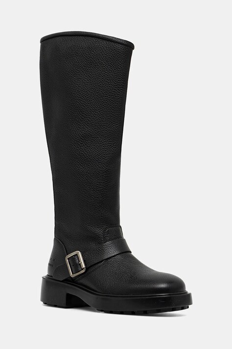 Copenhagen kozaki skórzane damskie kolor czarny na płaskim obcasie CPH441 leather