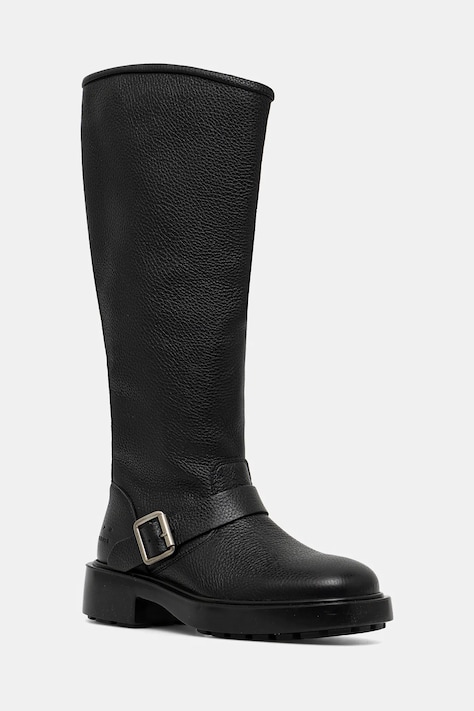 Кожаные сапоги Copenhagen цвет чёрный на плоском ходу CPH441 leather