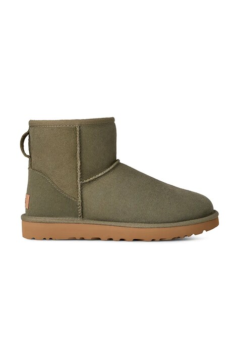 UGG śniegowce zamszowe Classic Mini II kolor zielony 1016222.MSSGR
