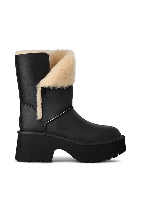 Δερμάτινες μπότες χιονιού UGG Esmee Leather Boot χρώμα: μαύρο, 1172590.BLK