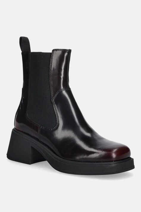 Vagabond Shoemakers sztyblety skórzane DORAH damskie kolor bordowy na słupku 5642-004-54