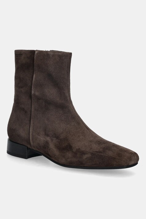 Vagabond Shoemakers botki zamszowe MONA damskie kolor brązowy na płaskim obcasie 5955-040-29