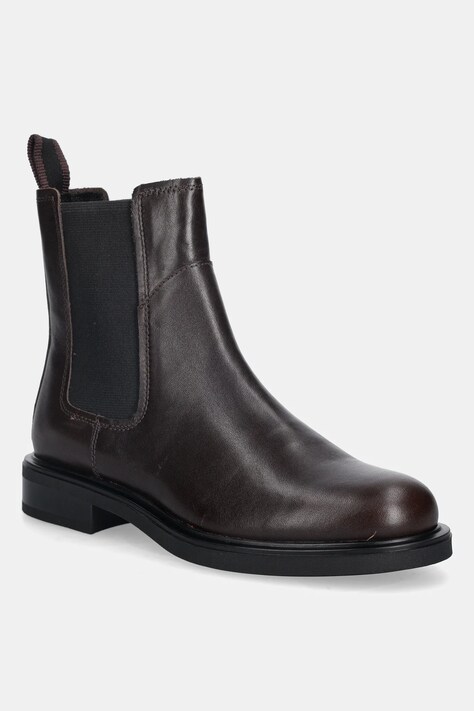 Vagabond Shoemakers sztyblety skórzane FREYA damskie kolor brązowy na płaskim obcasie 6006-101-31