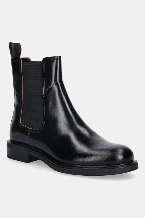 Vagabond Shoemakers sztyblety skórzane FREYA damskie kolor czarny na płaskim obcasie 6006-199-20