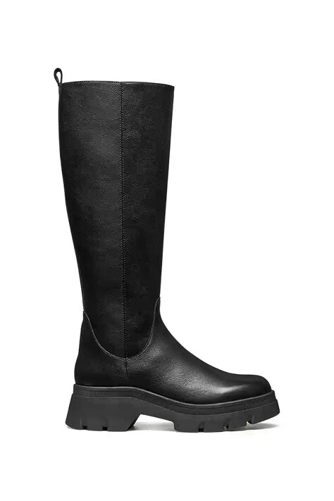 Kožne kaubojske čizme Geox D PLUETTE boja: crna, ravni potplat, D565ME 05446 C9999