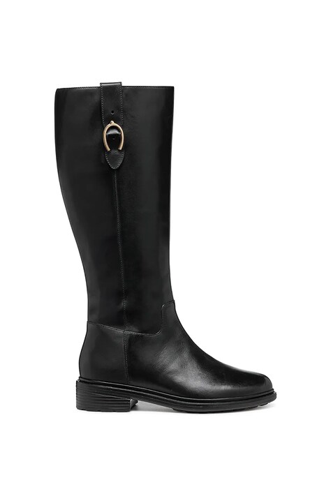 Usnjeni elegantni škornji Geox D WALK PLEASURE ženski, črna barva, D46TGD 00043 C9999