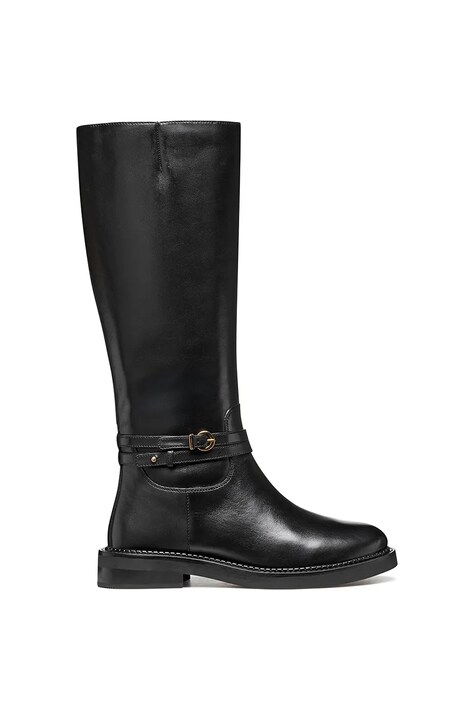 Usnjeni elegantni škornji Geox D SERILDA ženski, črna barva, D56WYA 00043 C9999